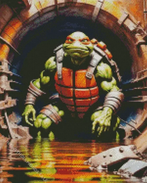 teenage mutant ninja turtles michelangelo Diamond With Numbers