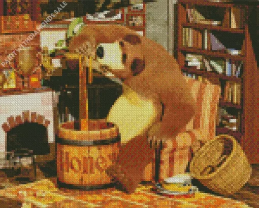 The Bear Eating Honey Diamond Painting