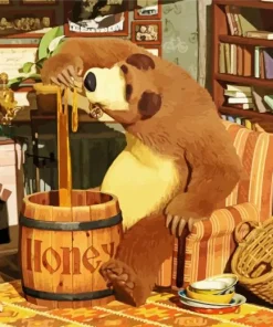 The Bear Eating Honey Diamond Painting