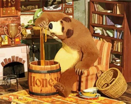 The Bear Eating Honey Diamond Painting