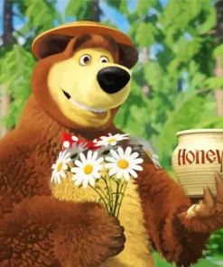 The Bear With Honey Diamond Painting