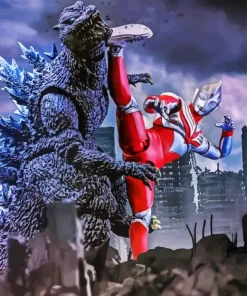 Ultraman And Godzilla Diamond Painting