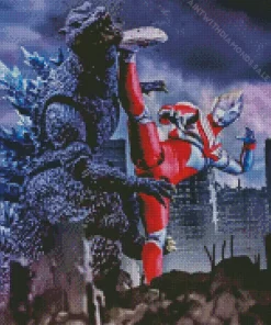 Ultraman And Godzilla Diamond Painting