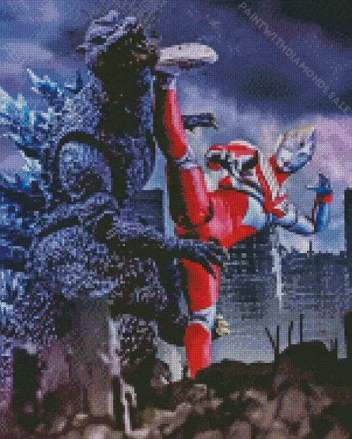 Ultraman And Godzilla Diamond Painting