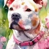 White Pit bull Diamond Painting