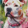 White Pit bull Diamond Painting