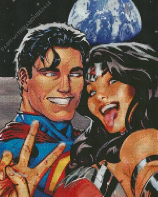 Wonder Woman And Superman Diamond Painting