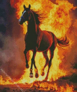 Arabian Horse And Fire Diamond Painting