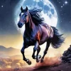 Arabian Horse And Moon Diamond Painting