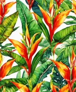 Bird Of Paradise Leaves Diamond Painting