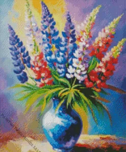 Bluebonnet Vase Art Diamond Painting