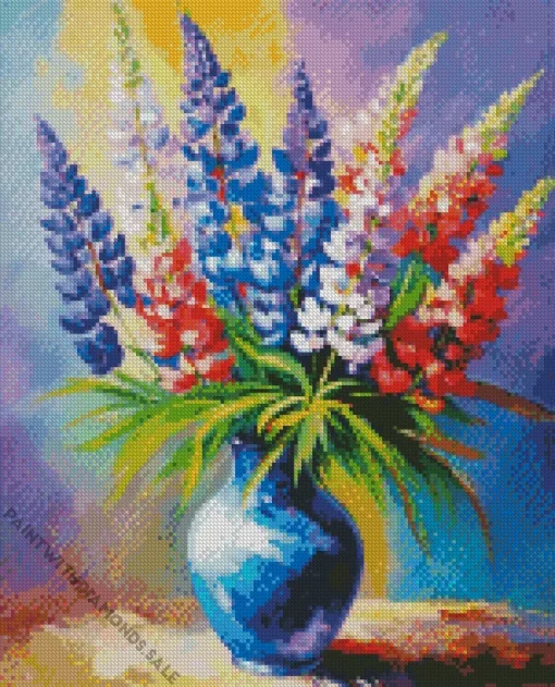 Bluebonnet Vase Art Diamond Painting