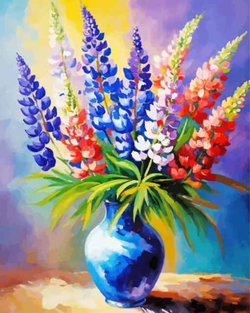 Bluebonnet Vase Art Diamond Painting