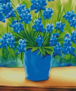 Bluebonnets In A Vase Diamond Painting