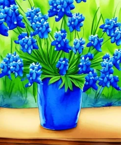 Bluebonnets In A Vase Diamond Painting