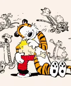 Calvin And Hobbes Cartoon Diamond Painting