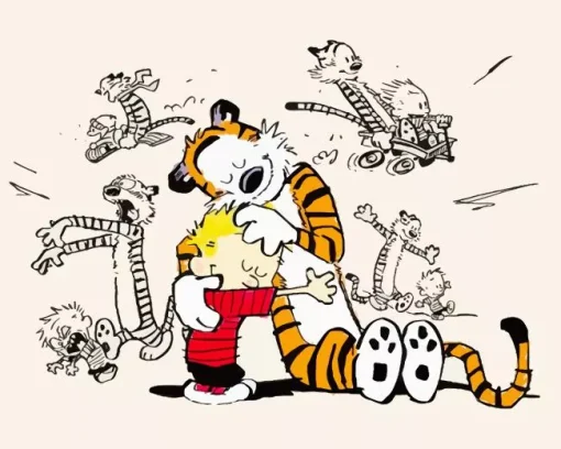 Calvin And Hobbes Cartoon Diamond Painting