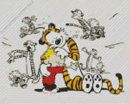 Calvin And Hobbes Cartoon Diamond Painting