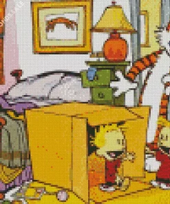 Calvin And Hobbes Cartoon Characters Diamond Painting