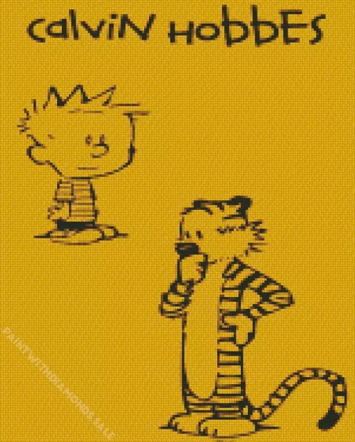 Calvin And Hobbes Cartoon Poster Diamond Painting