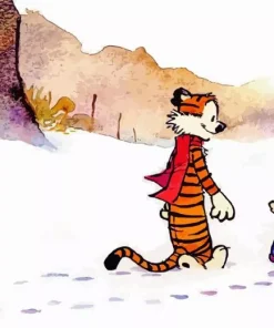 Calvin And Hobbes Walking In Snow Diamond Painting