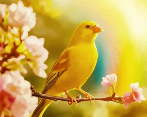 Canary Bird In Sunlight Diamond Painting