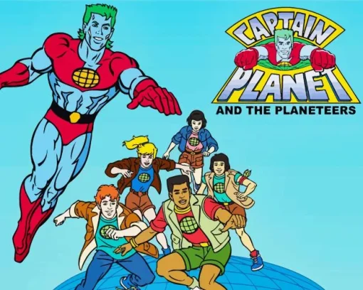 Captain Planet Anime Series Diamond Painting