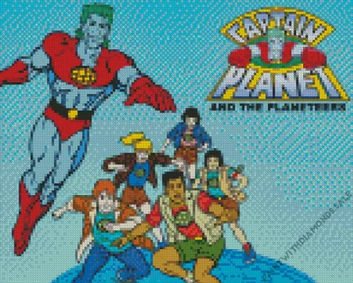 Captain Planet Anime Series Diamond Painting