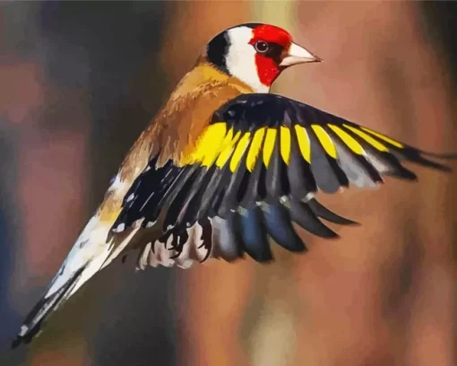 Carduelis Bird Flying Diamond Painting