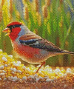 Carduelis Bird In A Corn Field Diamond Painting