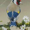 Carduelis Bird On White Flowers Diamond Painting