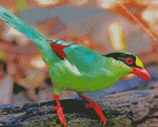 Common Green Magpie Diamond Painting