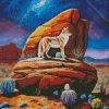 Coyote And Galaxy Sky Diamond Painting