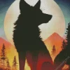 Coyote Silhouette Diamond Painting