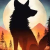 Coyote Silhouette Diamond Painting