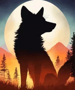 Coyote Silhouette Diamond Painting