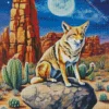 Coyote With Moonlight Diamond Painting