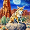 Coyote With Moonlight Diamond Painting