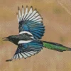 Eurasian Magpie Flying Diamond Painting