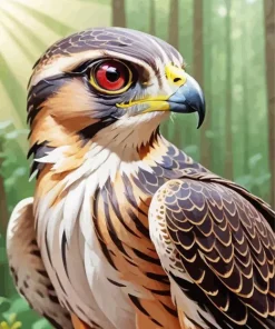 Falcon Bird With A Yellow Beak Diamond Painting