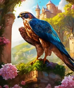 Falcon On A Rock Diamond Painting