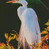 Great Egret In Sunset Light Diamond Painting