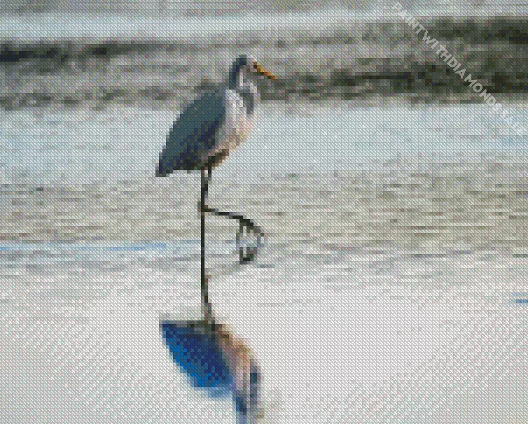 Great Egret reflection in the water Diamond By Numbers Great Egret Reflection In The Water Diamond Painting
