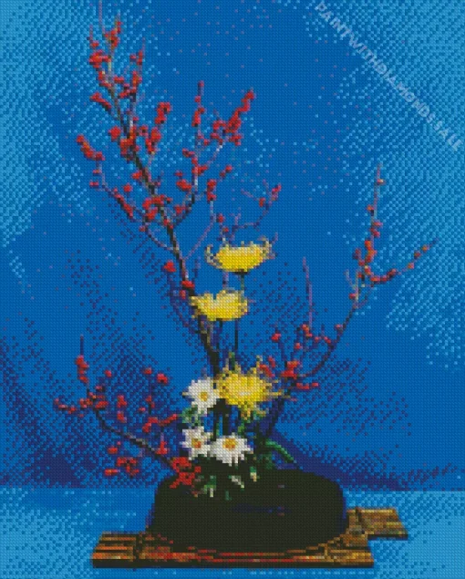 Ikebana Flowers Art Diamond Painting