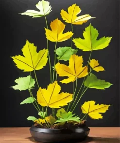 Ikebana Green Leaves Diamond Painting