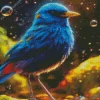 Indigo Bunting And Water Splash Diamond Painting