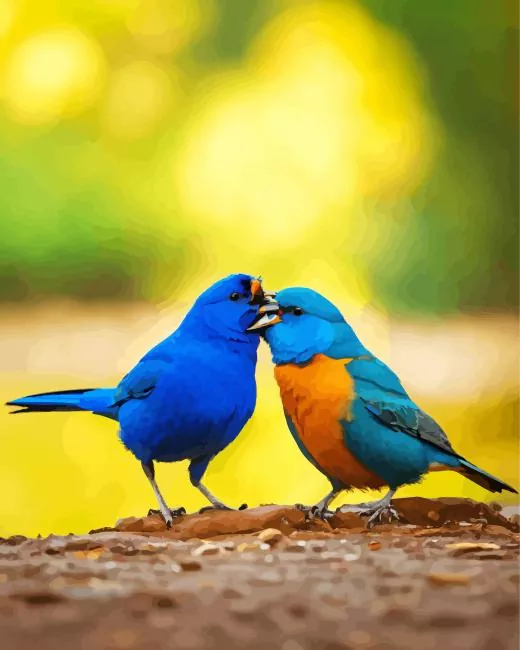 Indigo Bunting birds couple Diamond Paintings Indigo Bunting Birds Couple Diamond Painting