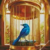 Indigo Bunting In A Cage Diamond Painting