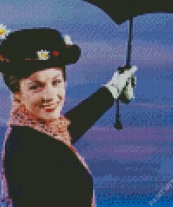 Mary Poppins And Her Umbrella Diamond Painting