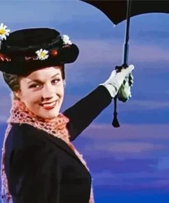 Mary Poppins And Her Umbrella Diamond Painting